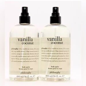 Philosophy Vanilla Coconut Supersize Spa Vacation Body Spritz 16oz Duo
